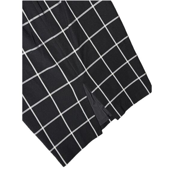 Express Career Grid Print Pencil Skirt 6 Black White Check Business Work Short - Picture 4 of 5